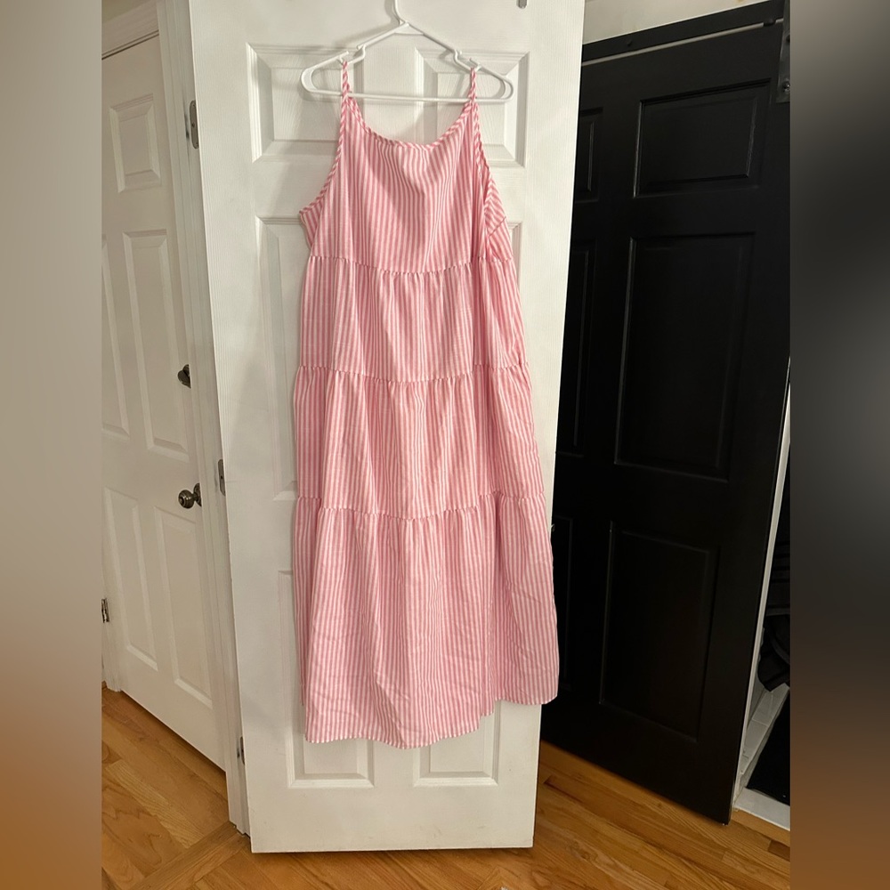 Pink and White Striped Dress